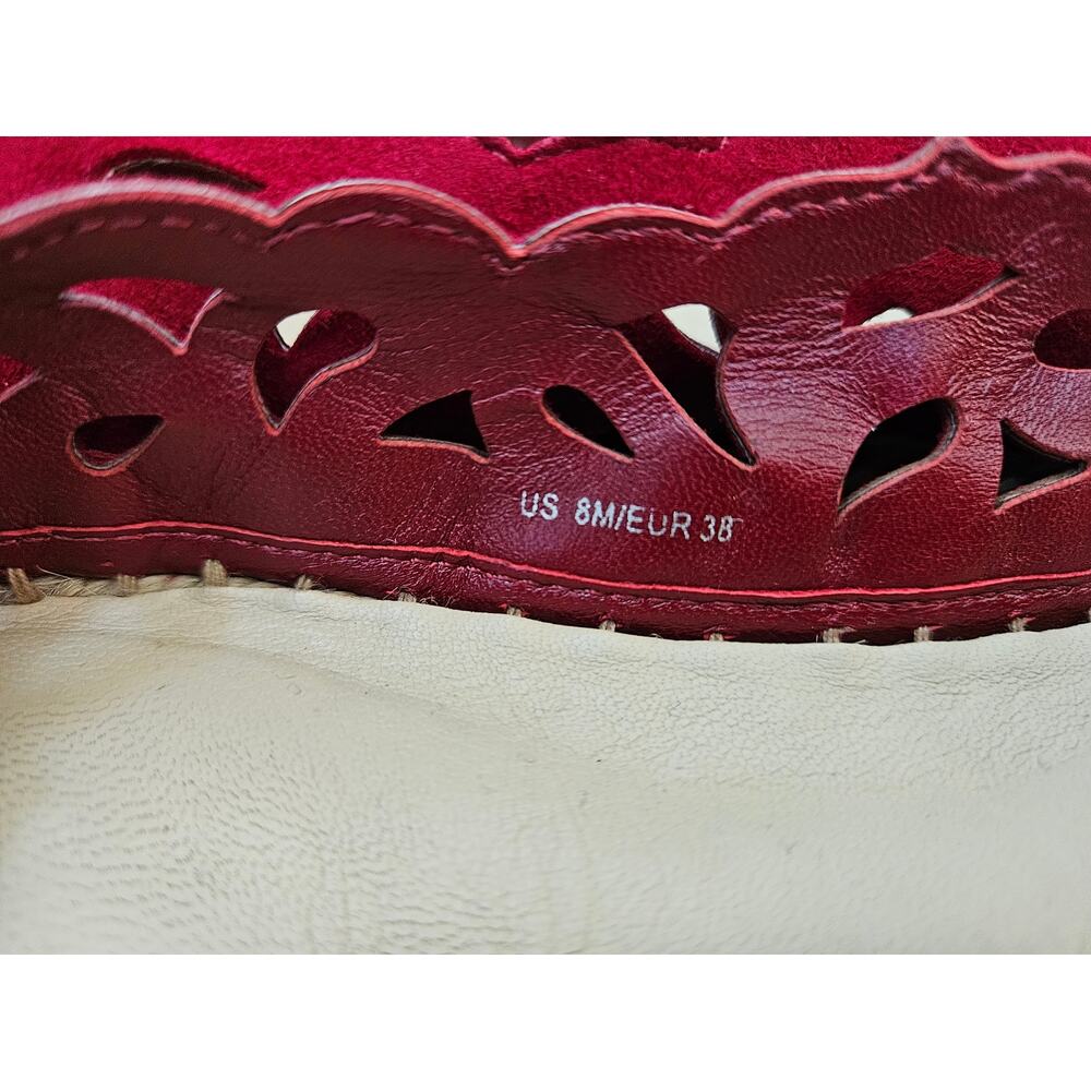 Via Spiga Women Bellerose Laser-Cut Espadrille Flat Red Size 8 - Picture 8 of 11